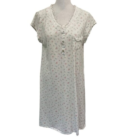 Eileen West Feminine Floral Nightgown Pajama Dress Cottage Granny size Small - Picture 1 of 6